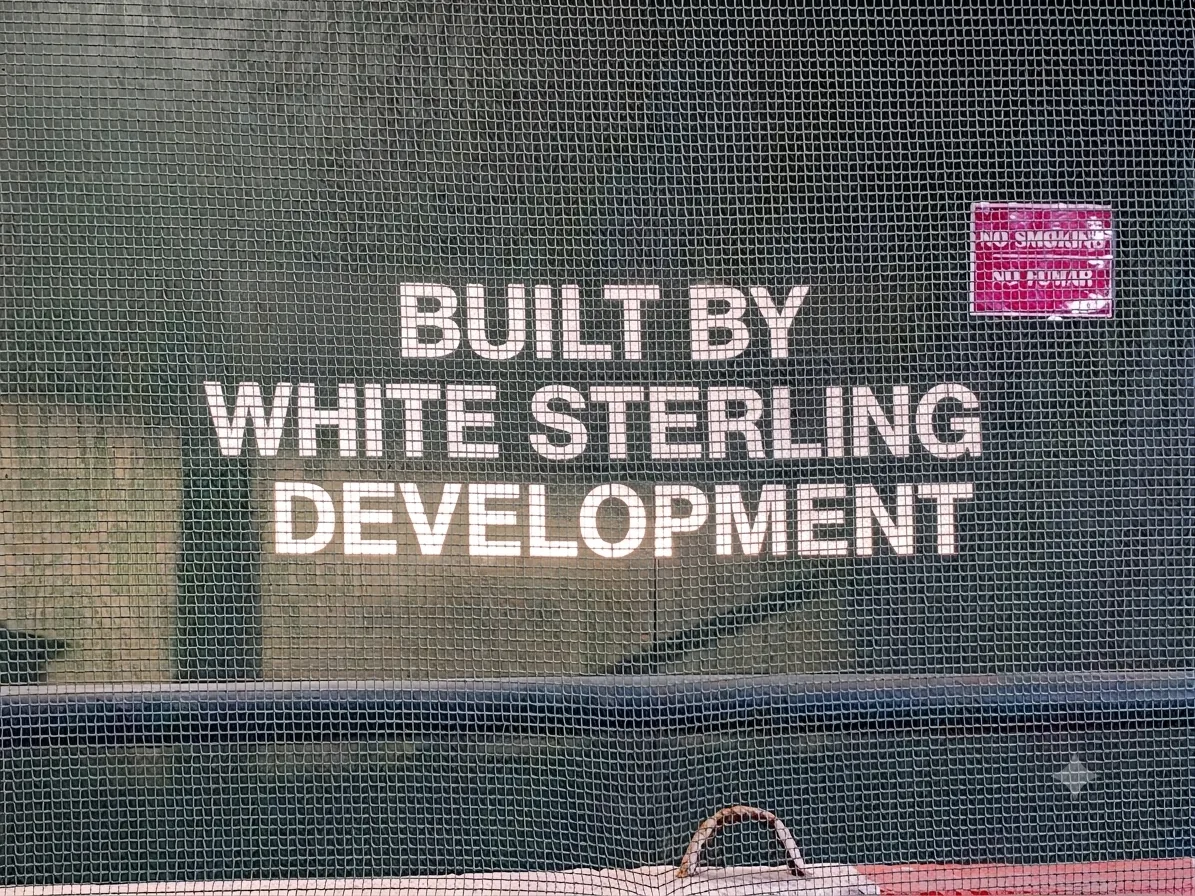 Sign reading Built by White Sterling Development